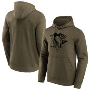 Pittsburgh Penguins Khaki Iconic Preferred Logo Graphic Hoodie
