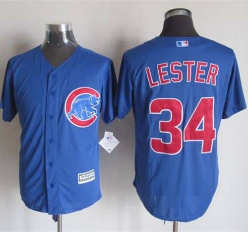 Cubs #34 Jon Lester Blue New Cool Base Stitched Jersey