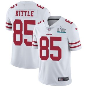 San Francisco 49ers #85 George Kittle White Super Bowl LIV Vaper Untouchable Limited Stitched Jersey