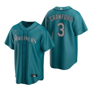 Seattle Mariners #3 J.P. Crawford Aqua Cool Base Stitched Jersey