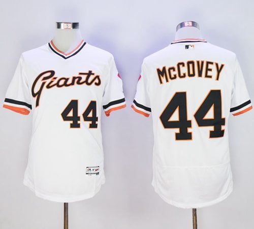 Giants #44 Willie McCovey White Flexbase Authentic Collection Cooperstown Stitched Jersey