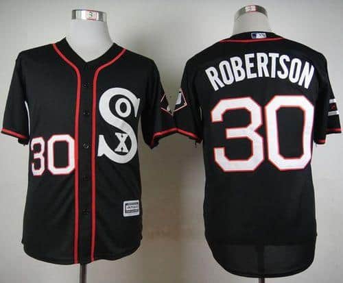 White Sox #30 David Robertson Black New Cool Base Stitched Jerseys