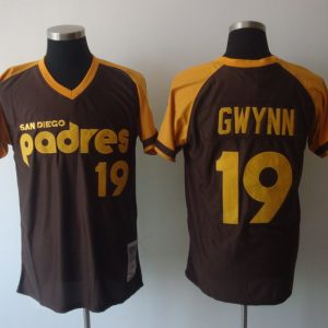 Mitchell And Ness Padres #19 Tony Gwynn Coffee Stitched Throwback Jersey