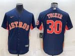 Houston Astros #30 Kyle Tucker Navy With Patch Cool Base Stitched Jersey
