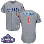 Cubs #1 Kosuke Fukudome Grey Flexbase Authentic Collection Road 2016 World Series Champions Stitched Jersey
