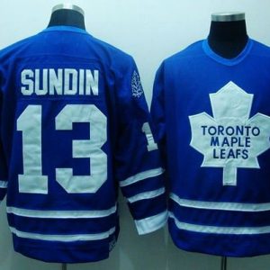 Maple Leafs #13 Mats Sundin Stitched Blue CCM Throwback Jersey