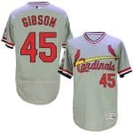 Cardinals #45 Bob Gibson Grey Flexbase Authentic Collection Cooperstown Stitched Jersey
