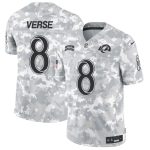 Los Angeles Rams #8 Jared Verse Arctic Camo 2024 F.U.S.E. Salute To Service Limited Stitched Jersey