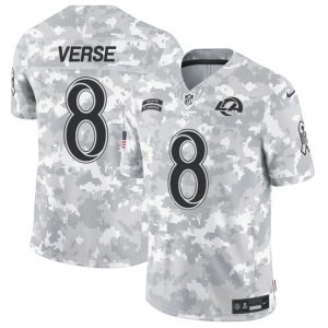 Los Angeles Rams #8 Jared Verse Arctic Camo 2024 F.U.S.E. Salute To Service Limited Stitched Jersey