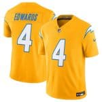 Los Angeles Chargers #4 Taylor Heinicke Gold 2025 F.U.S.E. Alternate Vapor Limited Football Stitched Jersey