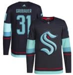 Seattle Kraken #31 Philipp Grubauer Navy Stitched Jersey