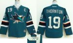 Sharks #19 Joe Thornton Teal Autographed Stitched Jersey