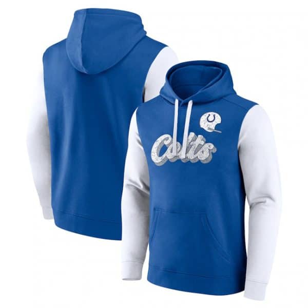 Indianapolis Colts Blue White Fleece Pullover Hoodie