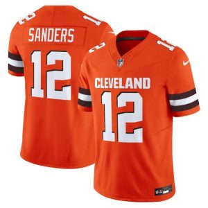 Cleveland Browns #12 Shedeur Sanders Orange 2025 Draft F.U.S.E. Vapor Limited Stitched Football Jersey