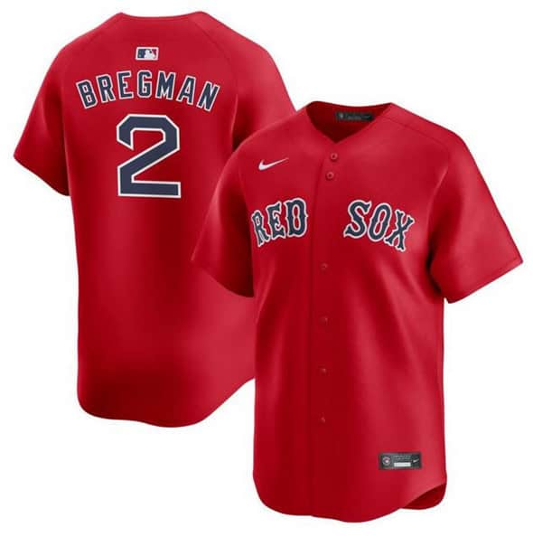 Boston Red Sox #2 Alex Bregman Red 2024 Alternate Limited Stitched Jersey