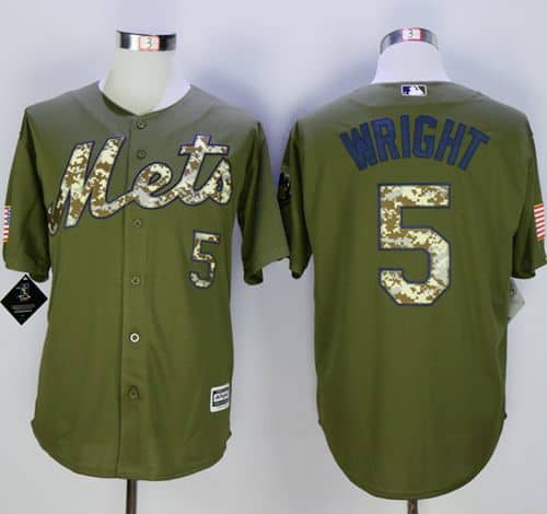 Mets #5 David Wright Green Camo New Cool Base Stitched Jersey