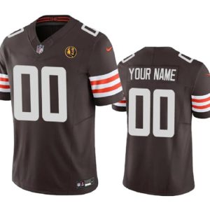 Cleveland Browns Custom Brown 2023 F.U.S.E. With John Madden Patch Vapor Limited Stitched Jersey