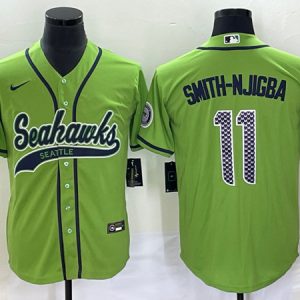 Seattle Seahawks #11 Jaxon Smith-Njigba Green With Patch Cool Base Stitched Jersey