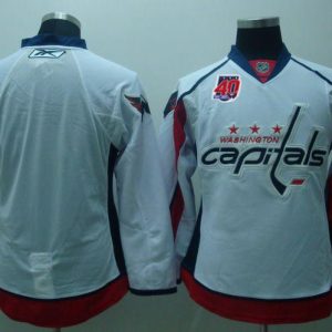 Capitals Blank White 40th Anniversary Stitched Jersey