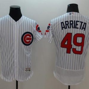 Cubs #49 Jake Arrieta White Fashion Stars Stripes Flexbase Authentic Stitched Jersey