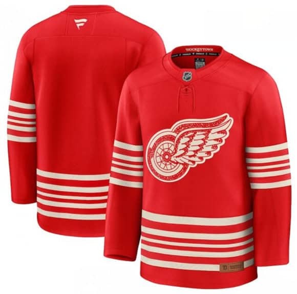Detroit Red Wings Blank Red 2025 Centennial Premium Stitched Jersey
