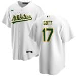 Oakland Athletics #17 Trevor Gott White Cool Base Stitched Jersey