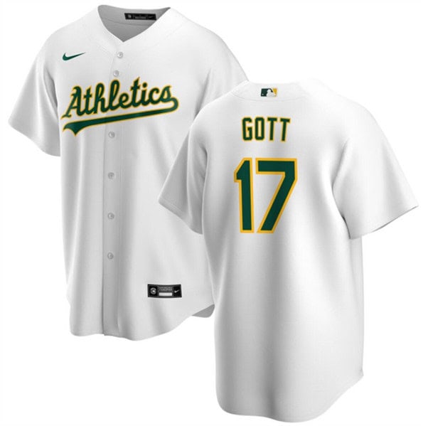 Oakland Athletics #17 Trevor Gott White Cool Base Stitched Jersey