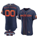 Houston Astros Active Player Custom Navy 2022 World Series Champions City Connect Flex Base Stitched Jersey