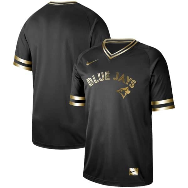 Toronto Blue Jays Black Gold Stitched Jersey