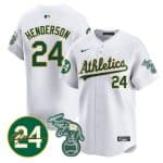 Oakland Athletics #24 Ricky Henderson White 2024 Home Limited With Patch Stitched Jersey