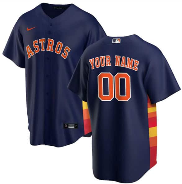 Houston Astros Customized Navy Stitched MLB Jersey