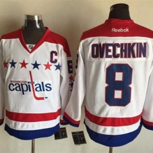 Capitals #8 Alex Ovechkin White Alternate Stitched Jersey