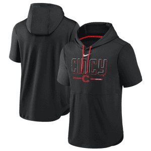 Cincinnati Reds Black 2023 City Connect Short Sleeve Pullover Hoodie