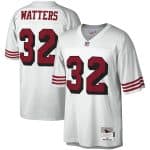 San Francisco 49ers Mitchell Ness #32 Ricky Watters White Legacy Football Stitched Jersey