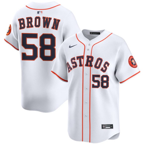 Houston Astros #58 Hunter Brown White 2025 Home Limited Stitched Jersey