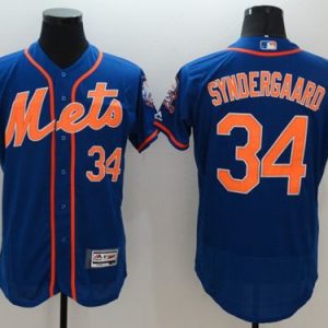 Mets #34 Noah Syndergaard Blue Flexbase Authentic Collection Stitched Jersey