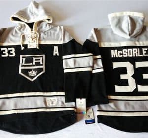 Kings #33 Marty Mcsorley Black Sawyer Hooded Sweatshirt Stitched Jersey