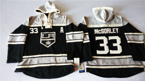 Kings #33 Marty Mcsorley Black Sawyer Hooded Sweatshirt Stitched Jersey