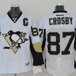 Penguins #87 Sidney Crosby White Stitched Jersey