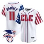Cleveland Guardians #11 Jos¨¦ Ram¨ªrez White 2024 Fourth Of July Vapor Premier Limited Stitched Jersey