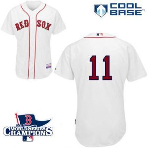 Red Sox #11 Clay Buchholz White Cool Base 2013 World Series Champions Patch Stitched Jersey