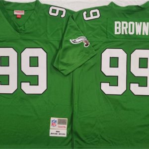 Philadelphia Eagles #99 Jerome Brown Kelly Green Throwback Stitched Jersey