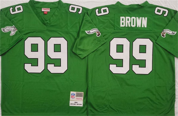 Philadelphia Eagles #99 Jerome Brown Kelly Green Throwback Stitched Jersey