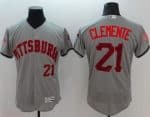 Pirates #21 Roberto Clemente Grey Fashion Stars Stripes Flexbase Authentic Stitched Jersey