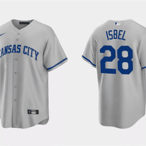 Kansas City Royals #28 Kyle Isbel Gray Cool Base Stitched Jersey