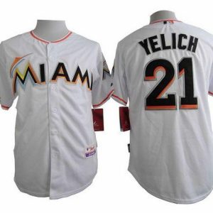 Marlins #21 Christian Yelich White Cool Base Stitched Jersey
