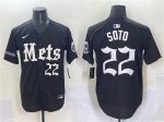 New York Mets #22 Juan Soto Black 'Gotham Gothic Edition' Vapor Premier Limited Stitched Jersey