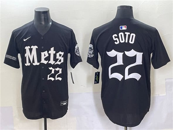New York Mets #22 Juan Soto Black 'Gotham Gothic Edition' Vapor Premier Limited Stitched Jersey