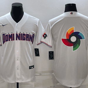 Dominican Republic 2023 White World Big Logo With Patch Classic Stitched Jersey