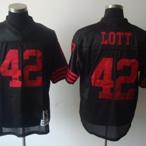 Mitchell And Ness 49ers #42 Ronnie Lott Black Stitched Jersey